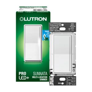 Lutron Sunnata Pro LED+ Touch Dimmer Switch, for 500W ELV/MLV, 250W LED, Single Pole/3-Way, Neutral Required, ST-PRO-N-WH, White